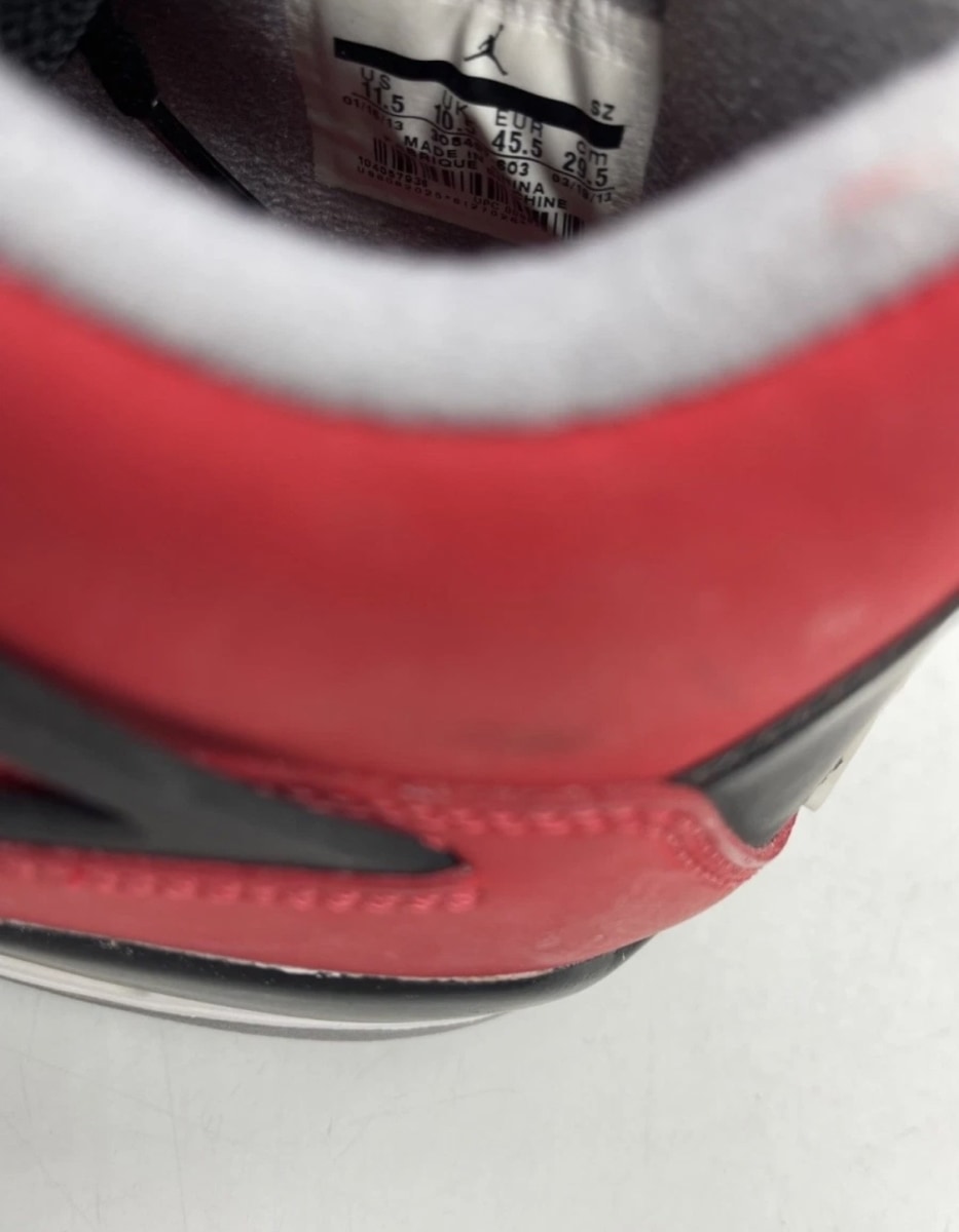 Jordan 4 Retro Toro Bravo 11.5 (Lightly Worn Pre-Owned)JordanFire Red/White-Black-Cement Grey - Image 8