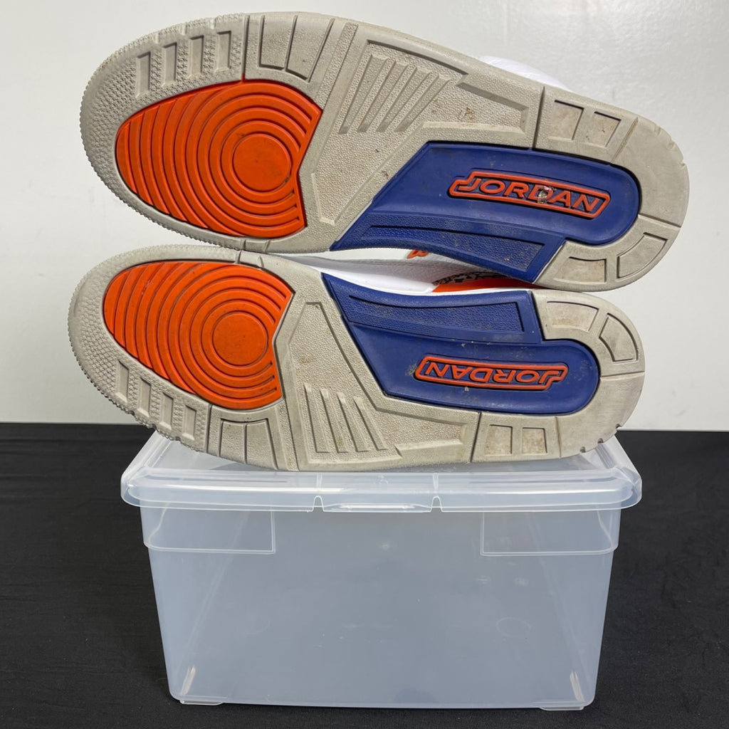 Jordan 3 Retro Knicks 8 (Moderately Worn Pre-Owned)JordanWhite/Old Royal-University Orange-Tech Grey - Image 5