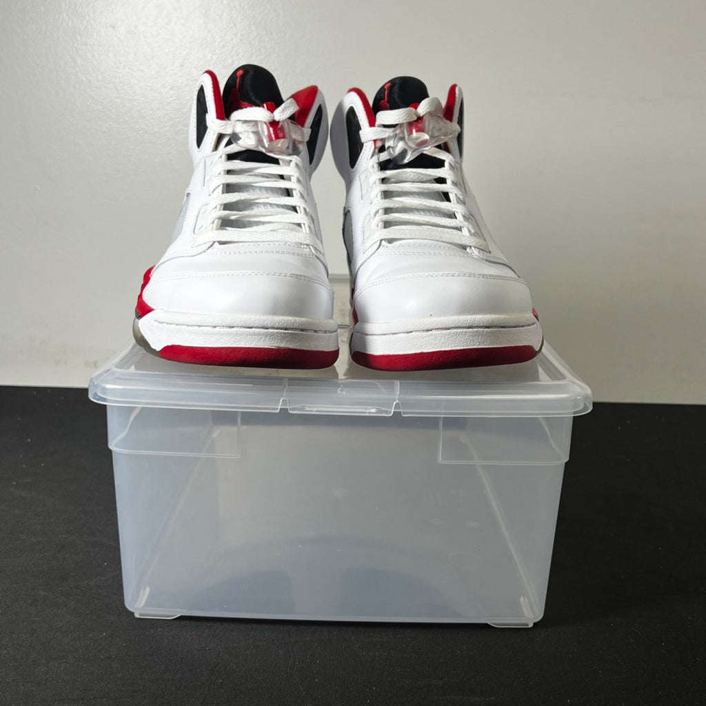 Jordan 5 Retro Fire Red Black Tongue (2013) 9.5 (Lightly Worn Pre-Owned)JordanWhite/Fire Red-Black - Image 2