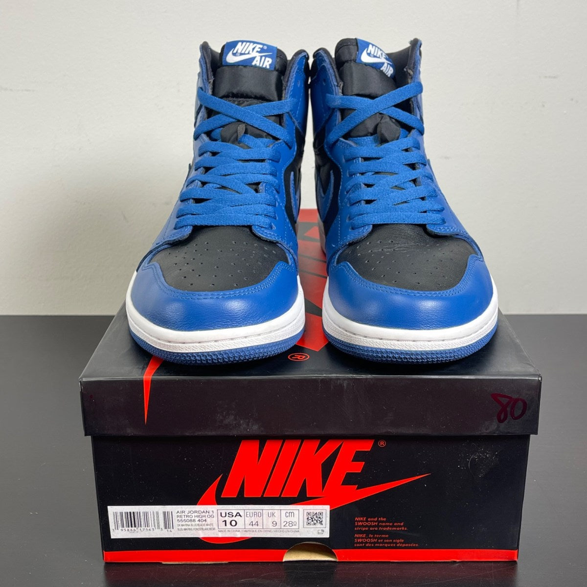 Jordan 1 Retro High OG Dark Marina Blue 10 (Moderately Worn Pre-Owned)JordanDark Marina Blue/Black-White - Image 2