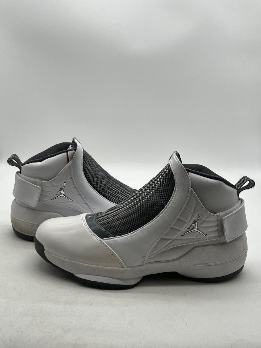 Jordan 19 Retro White Flint Grey 13 (Moderately Worn Pre-Owned)JordanWhite/Chrome-Flint Grey - Image 1