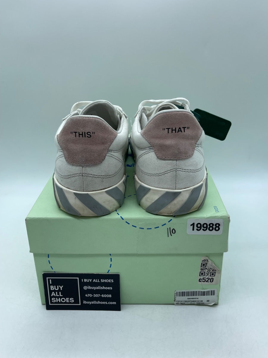 OFF-WHITE Vulc Low Canvas White Light Pink Grey 40 (Moderately Worn Pre-Owned) - Image 3