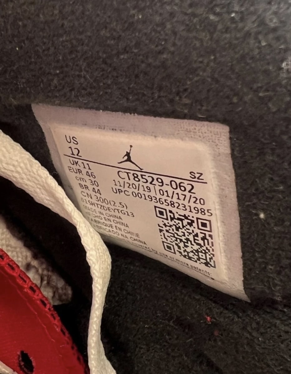 Jordan 6 Retro Hare 12 (Moderately Worn Pre-Owned)JordanNeutral Grey/White-True Red-Black - Image 6