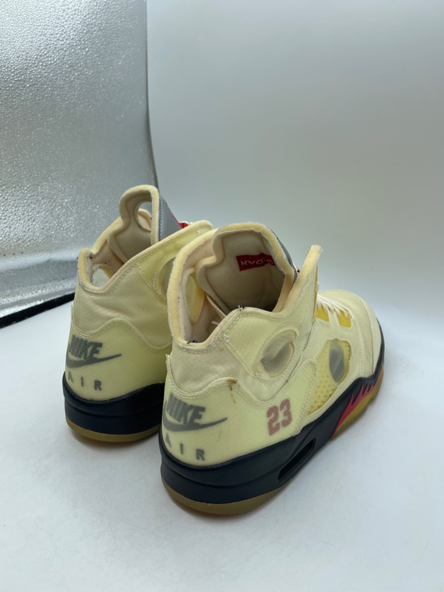 Jordan 5 Retro Off-White Sail 13 (Moderately Worn Pre-Owned)JordanSail/Fire Red-Muslin-Black - Image 5
