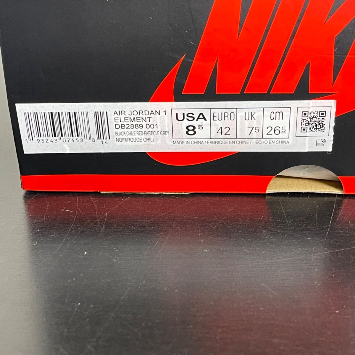 Jordan 1 Retro High Element Gore-Tex Black Particle Grey 8.5 (Moderately Worn Pre-Owned)JordanBlack/Chile Red/Particle Grey/Sail - Image 7