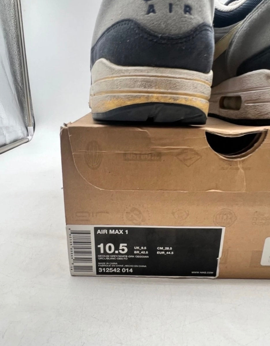 Nike Air Max 1 'Dark Grey Obsidian' 10.5 (Heavily Worn Pre-Owned)Nike - Image 6