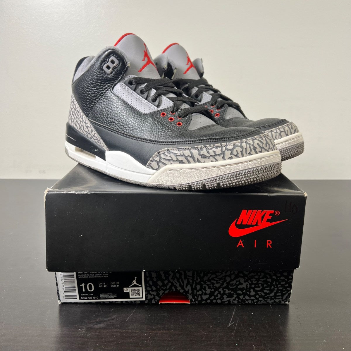 Jordan 3 Retro OG Black Cement (2024) (Size 10) - Image 1