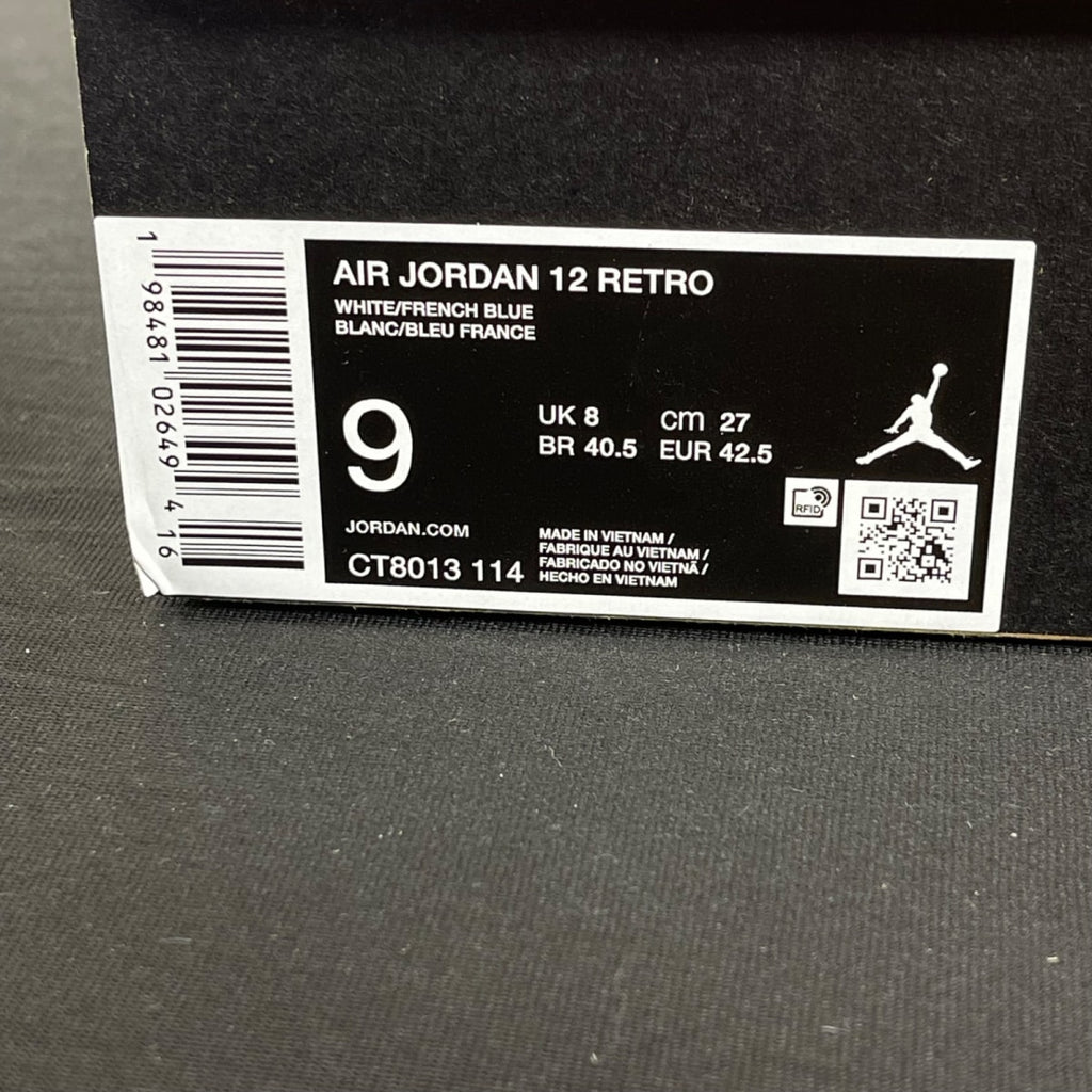 Jordan 12 Retro French Blue (2025) 9 (Moderately Worn Pre-Owned)JordanWhite/French Blue-Metallic Silver-Varsity Red - Image 7