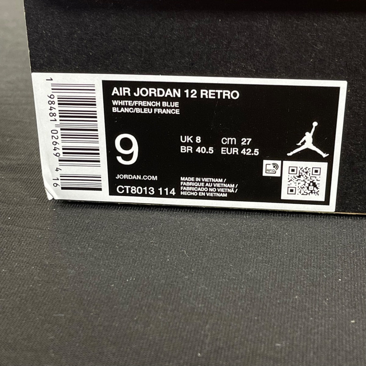 Jordan 12 Retro French Blue (2025) 9 (Moderately Worn Pre-Owned)JordanWhite/French Blue-Metallic Silver-Varsity Red - Image 7