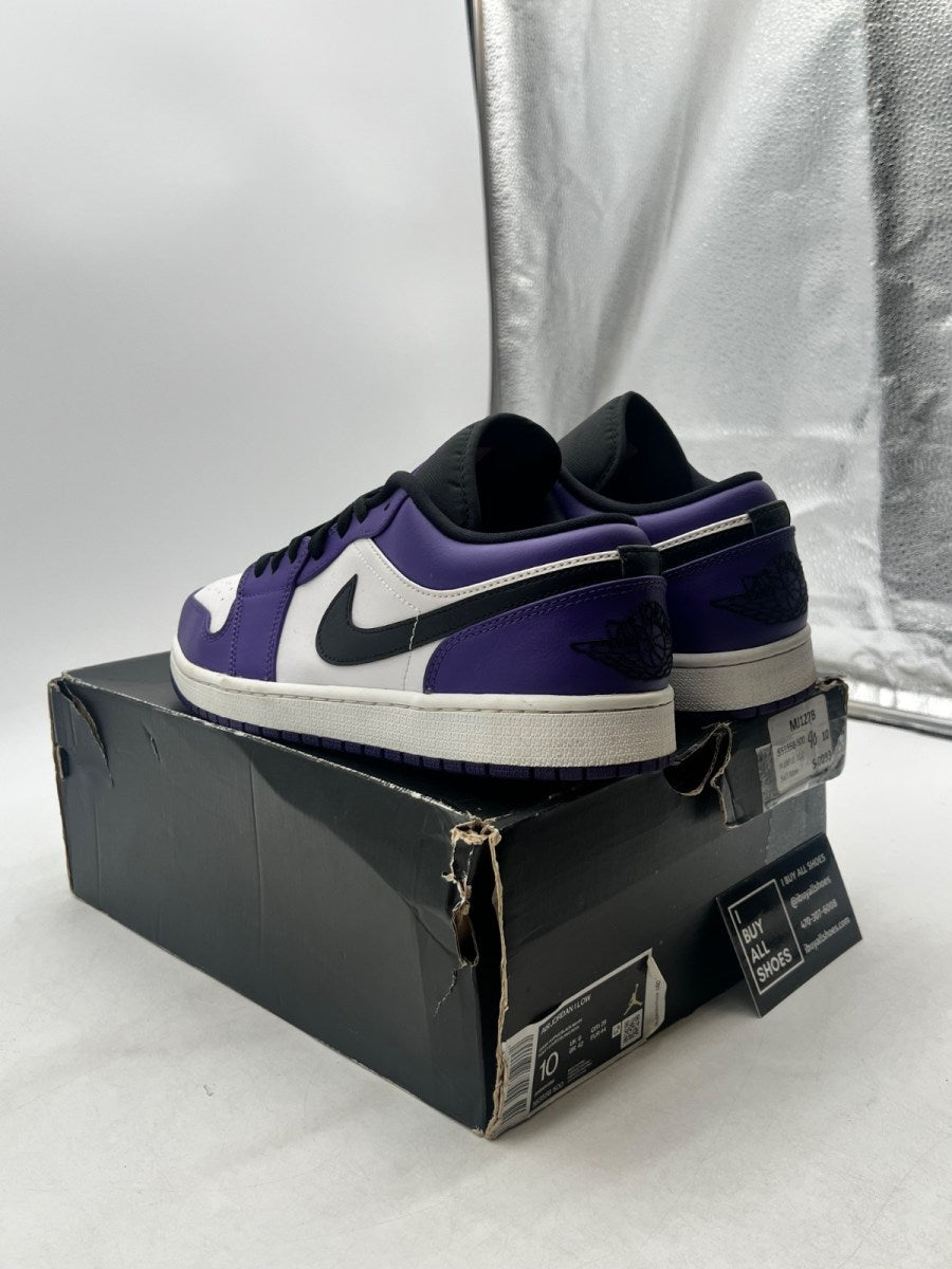 Jordan 1 Low Court Purple White 10 (Moderately Worn Pre-Owned) - Image 4