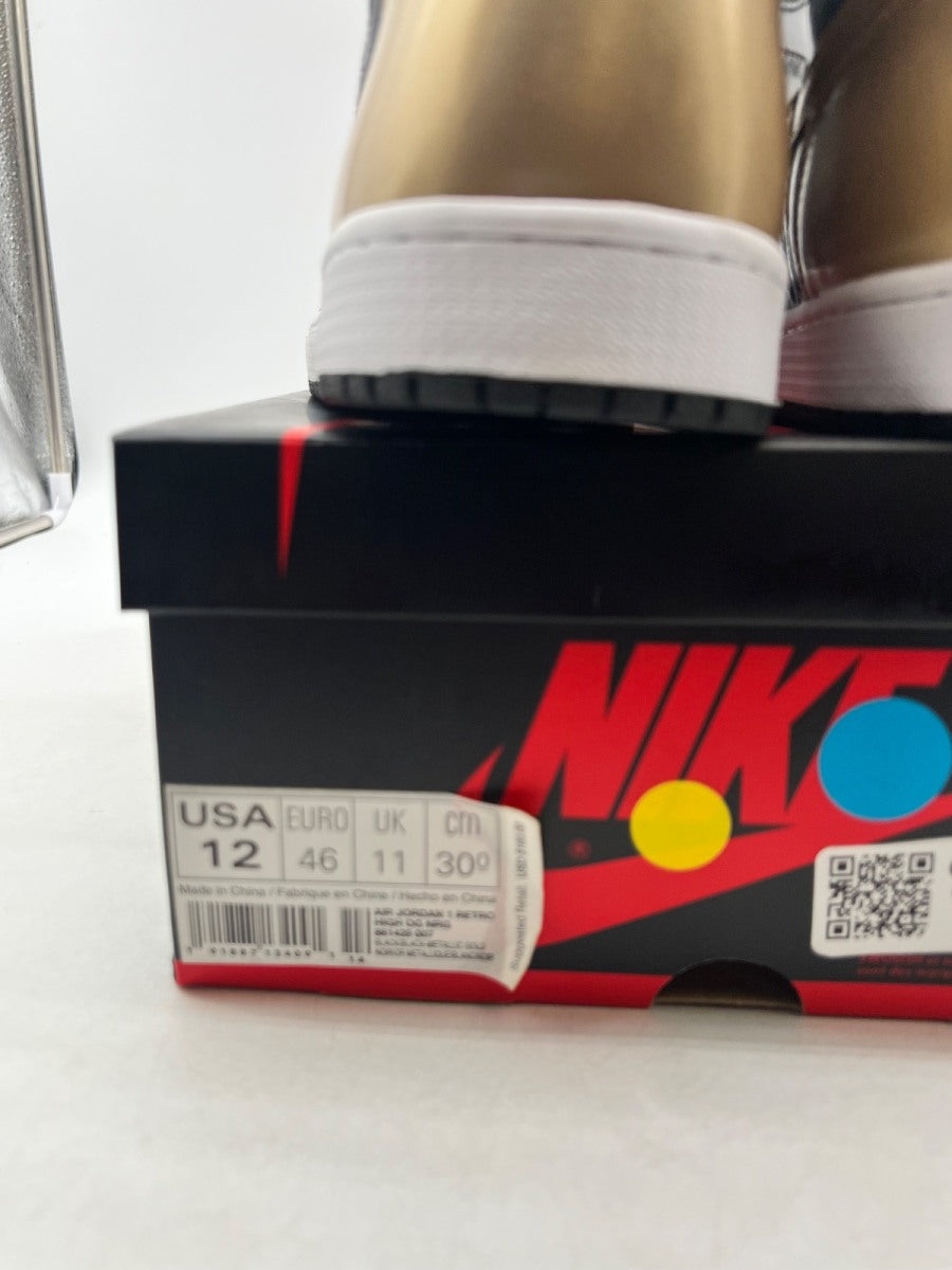 Jordan 1 Retro High NRG Patent Gold Toe 12 (Lightly Worn Pre-Owned)JordanBlack/Metallic Gold-Summit White - Image 6