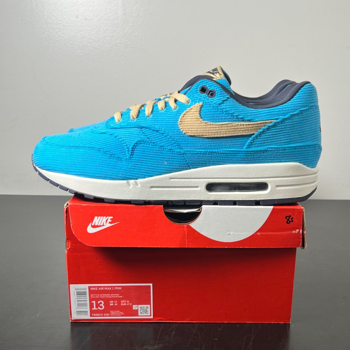 Nike Air Max 1 Corduroy Baltic Blue (Size 13) - Image 3