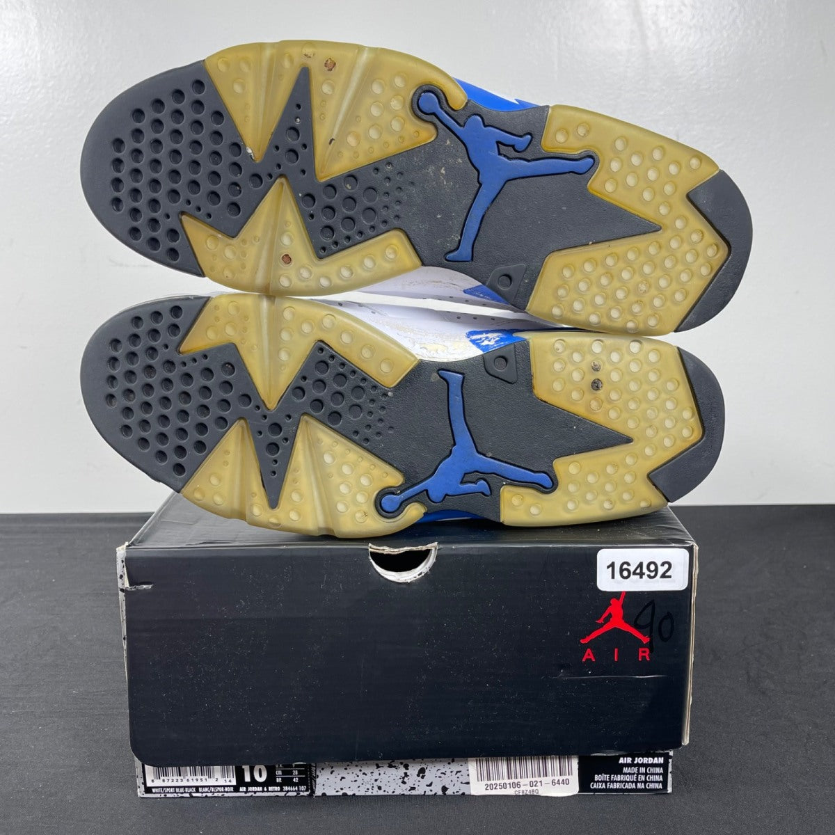 Jordan 6 Retro Sport Blue (2014) 10 (Moderately Worn Pre-Owned)JordanWhite/Sport Blue-Black - Image 5