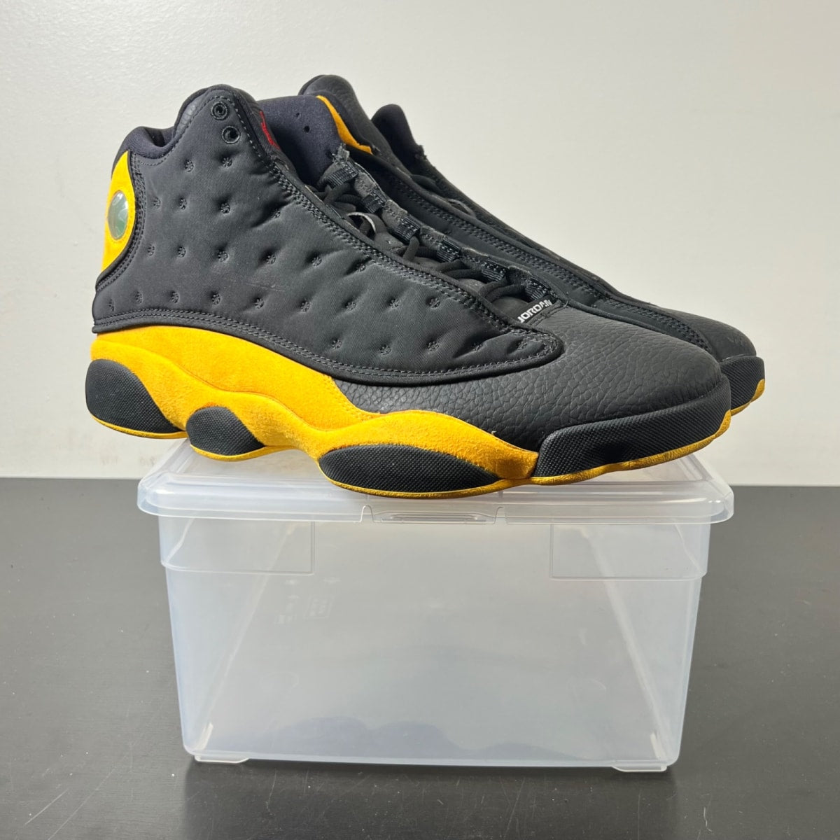 Jordan 13 Retro Carmelo Anthony Class Of 2002 (B-Grade) 12 (Lightly Worn Pre-Owned)JordanBlack/University Red-University Gold - Image 1