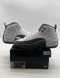 Jordan 12 Retro White Dark Grey (GS) 6Y (Lightly Worn Pre-Owned)JordanWhite/Dark Grey-Gym Red - Image 1