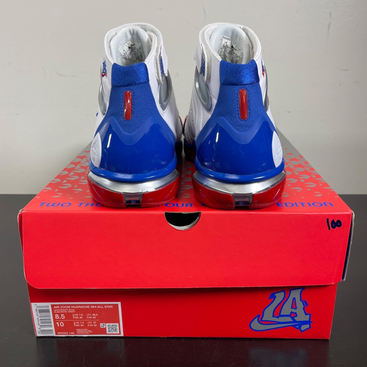 Nike Air Zoom Huarache 2K4 All-Star (2026) 8.5 (Moderately Worn Pre-Owned)NikeWhite/Varsity Royal/Varsity Red/Metallic Silver - Image 4