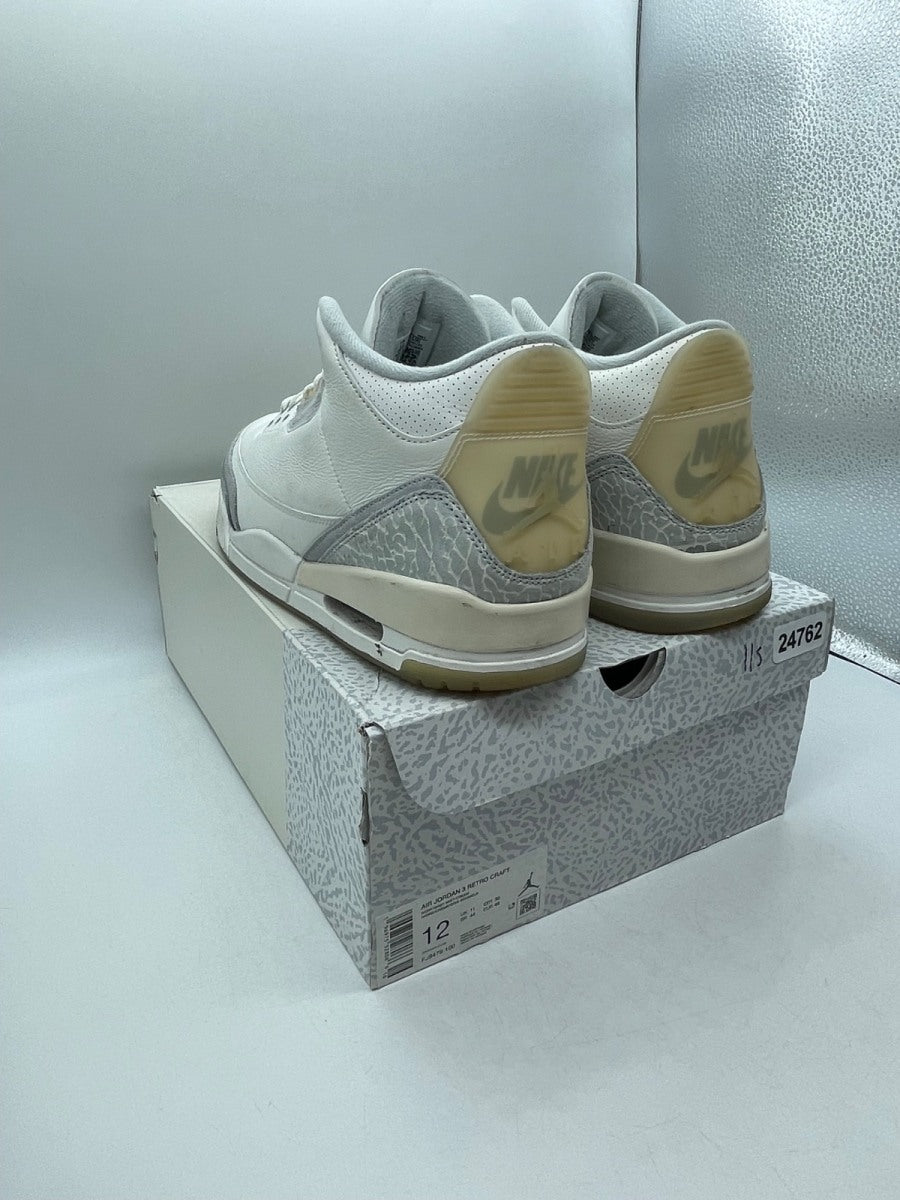 Jordan 3 Retro Craft Ivory 12 (Moderately Worn Pre-Owned)JordanIvory/Grey Mist/Cream - Image 4