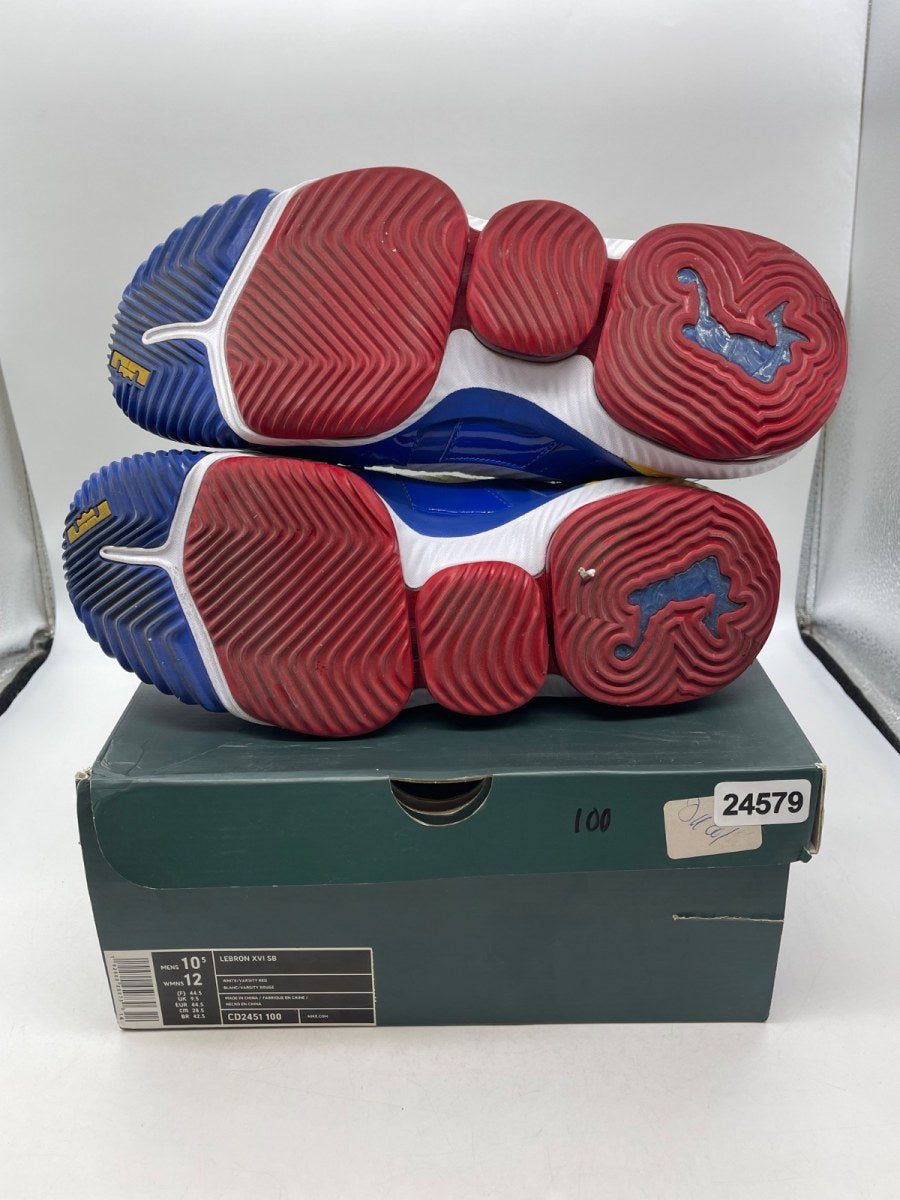 Nike LeBron 16 Superman SuperBron 10.5 (Moderately Worn Pre-Owned)NikeWhite/Varsity Red-Varsity Royal - Image 7