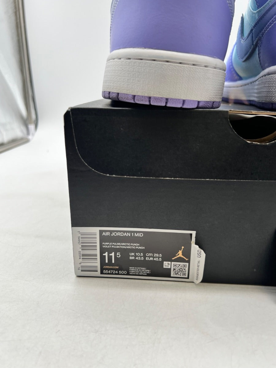 Jordan 1 Mid Purple Aqua 11.5 (Lightly Worn Pre-Owned) - Image 6