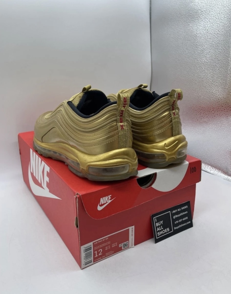 Nike Air Max 97 Gold Medal 12 (Lightly Worn Pre-Owned)NikeMetallic Gold/Metallic Gold-Metallic Gold - Image 6