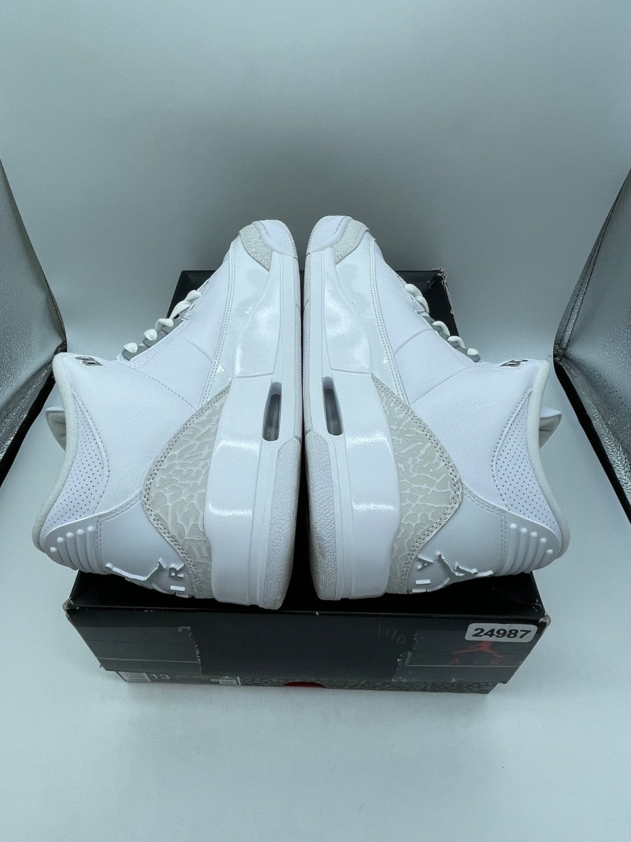 Jordan 3 Retro Pure Money (2025) 13 (Moderately Worn Pre-Owned)JordanWhite/White/Metallic Silver - Image 6
