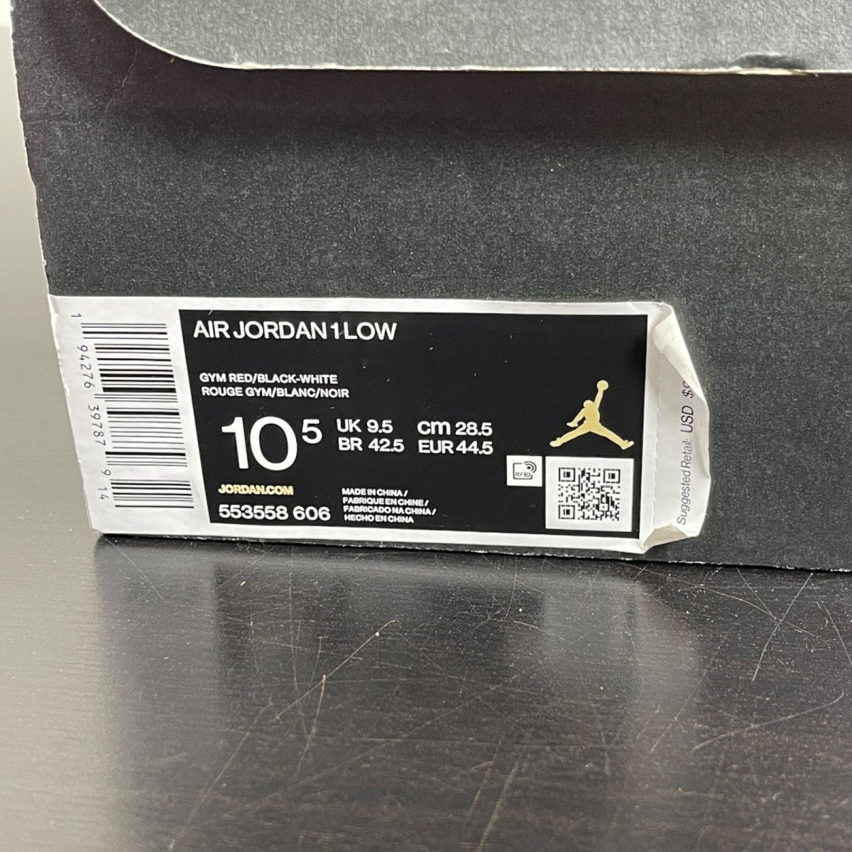 Jordan 1 Low Reverse Bred 10.5 (Moderately Worn Pre-Owned)JordanGym Red/Black-Gym Red-White - Image 7