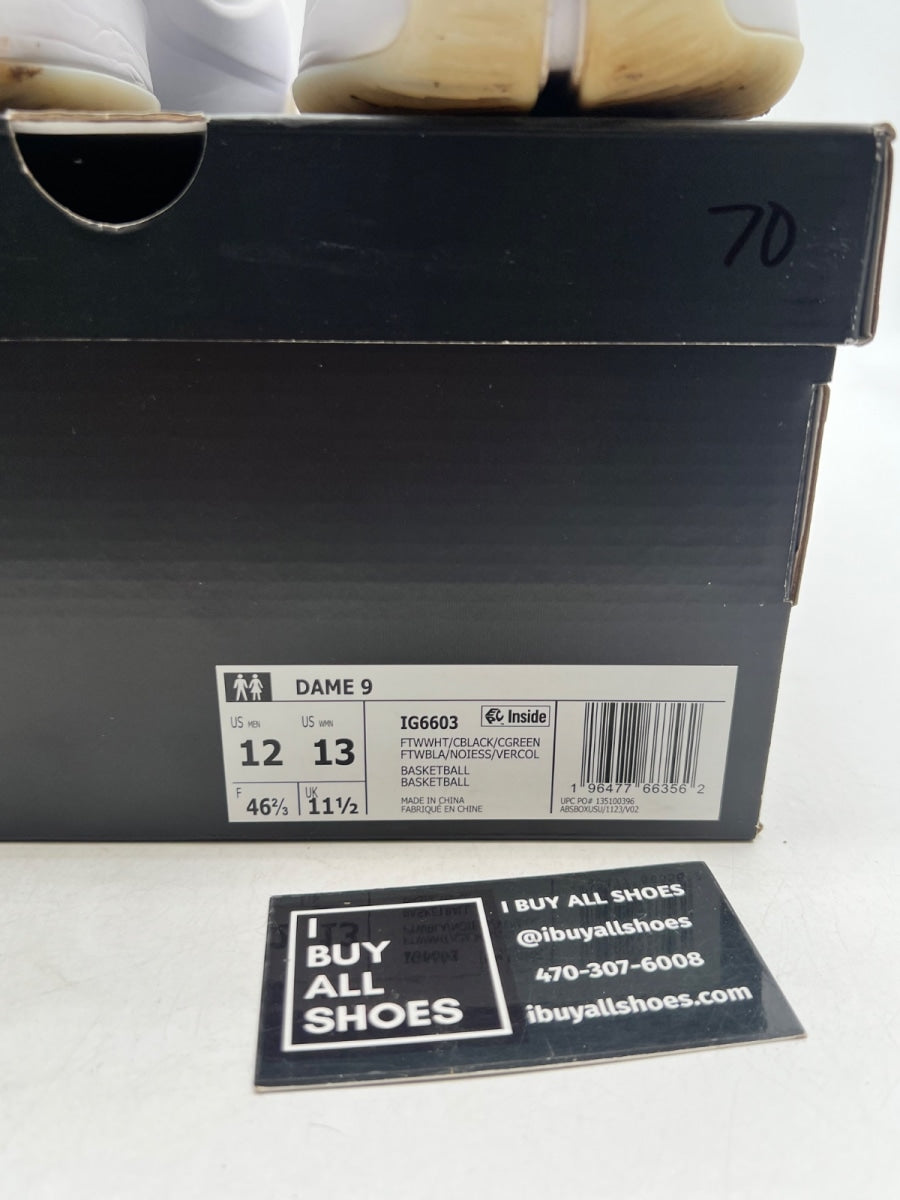 adidas Dame 9 Milwaukee Bucks 12 (Moderately Worn Pre-Owned) - Image 4