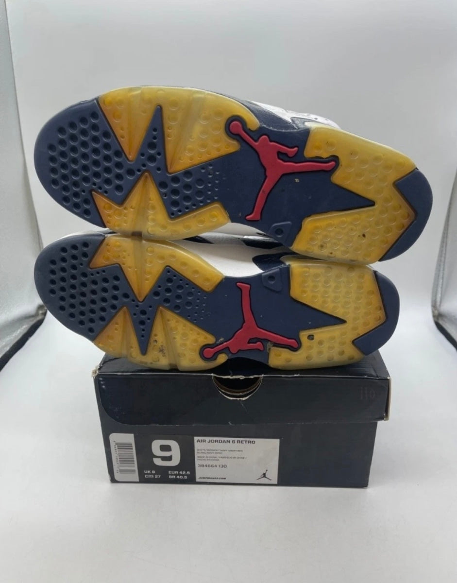 Jordan 6 Retro Olympic London (2012) 9 (Lightly Worn Pre-Owned)JordanWhite/Midnight Navy-Varsity Red - Image 9