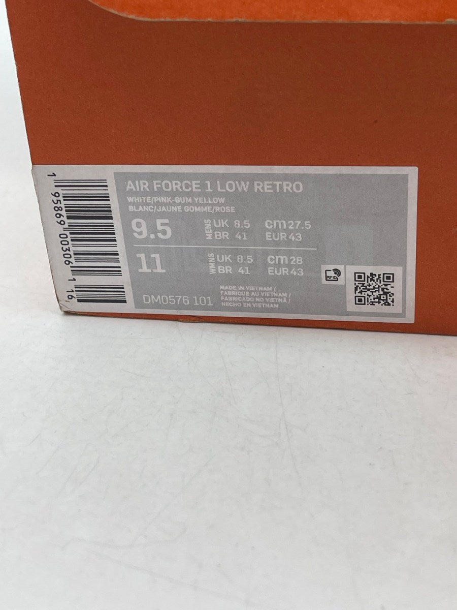 Nike Air Force 1 Low '07 Retro Color of the Month Pink Gum 9.5 (Moderately Worn Pre-Owned)NikeWhite/Pink-Gum Yellow-Metallic Gold - Image 9
