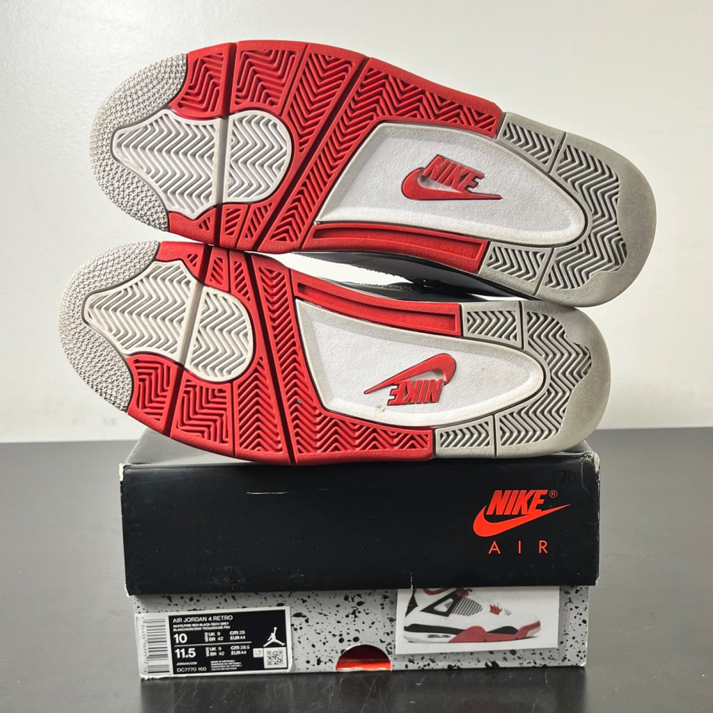 Jordan 4 Retro Fire Red (2020) 10 (Moderately Worn Pre-Owned)JordanWhite/Black-Tech Grey-Fire Red - Image 6
