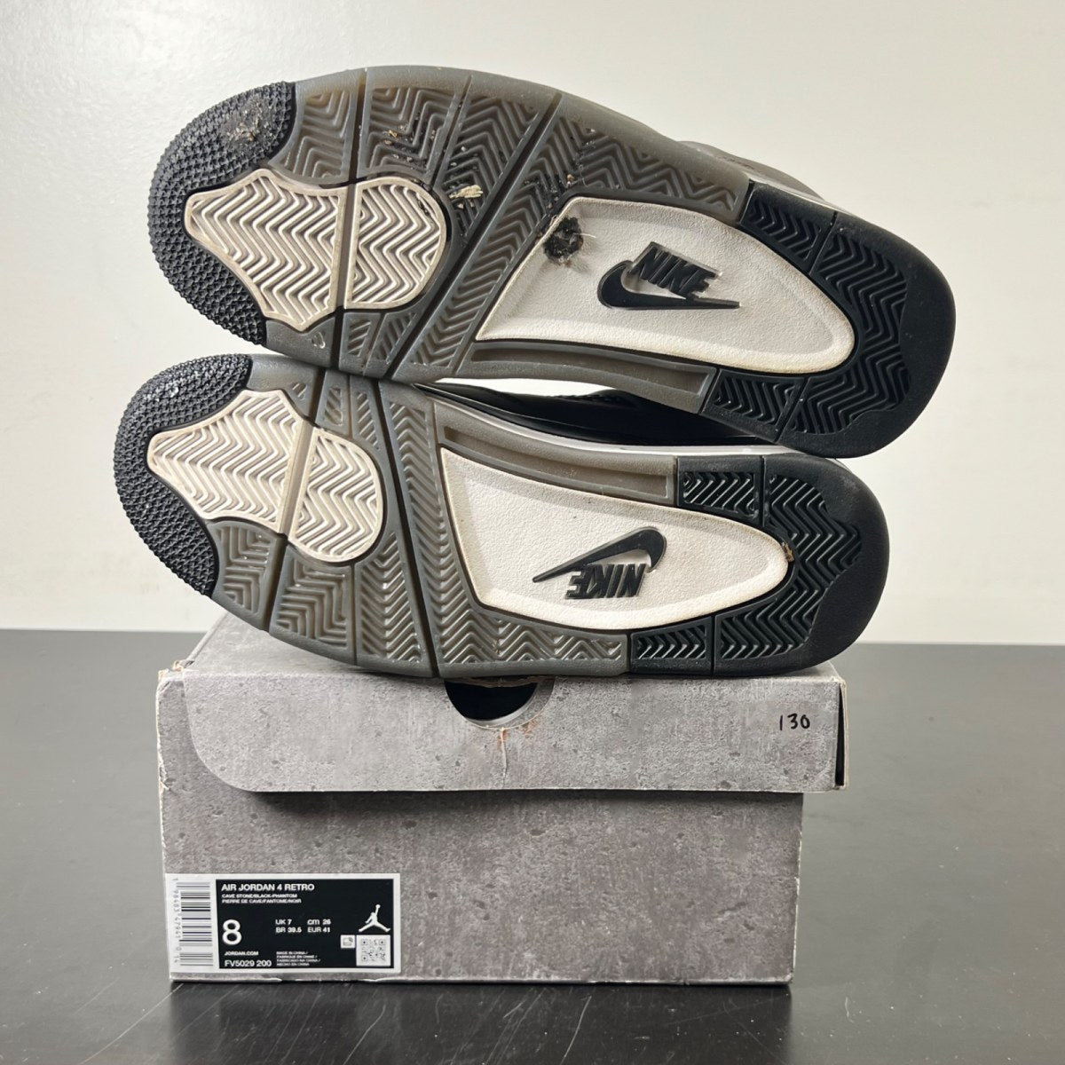 Jordan 4 Retro Cave Stone 8 (Lightly Worn Pre-Owned)JordanCave Stone/Black/Moon Particle - Image 5