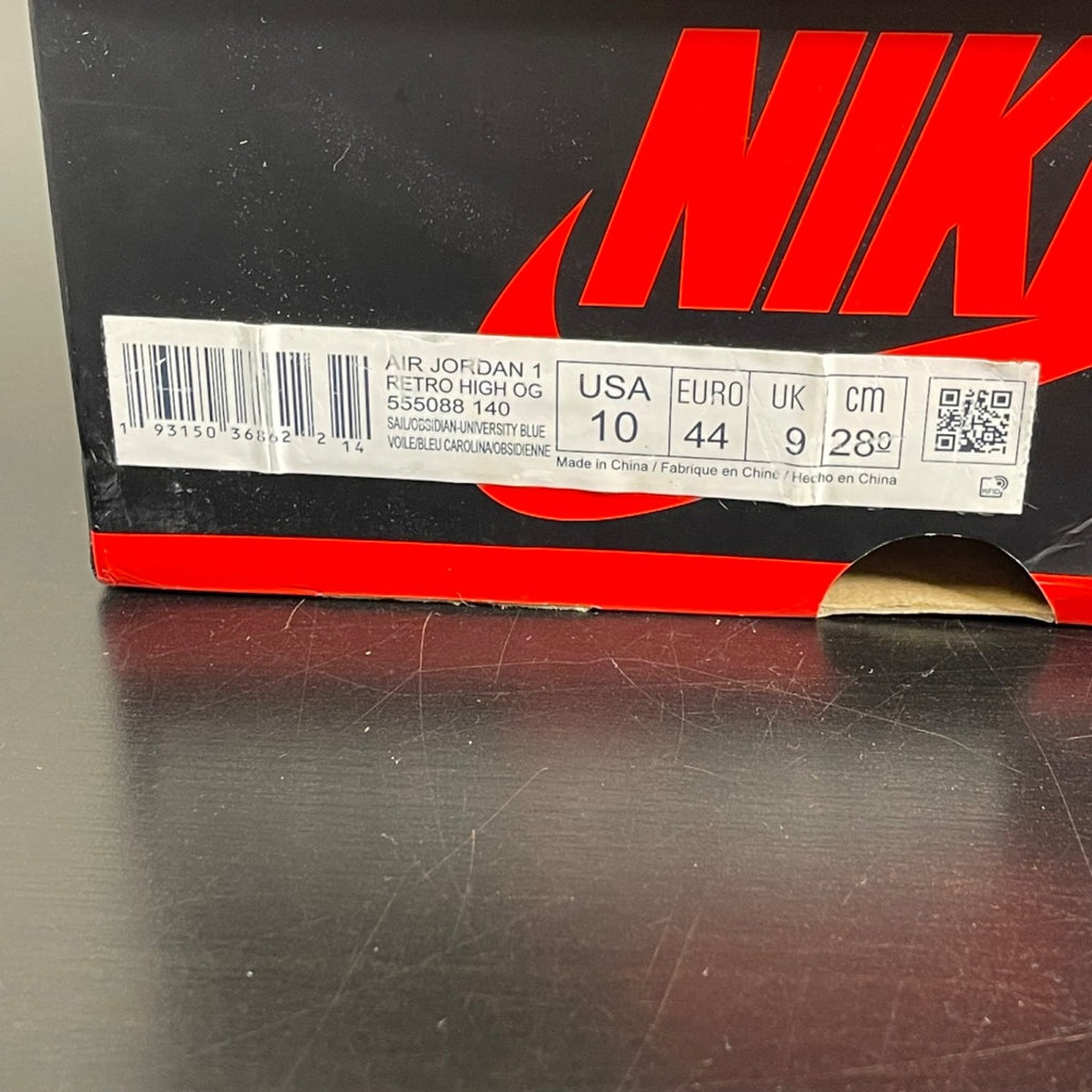 Jordan 1 Retro High Obsidian 10 (Moderately Worn Pre-Owned)JordanSail/Obsidian-University Blue - Image 7