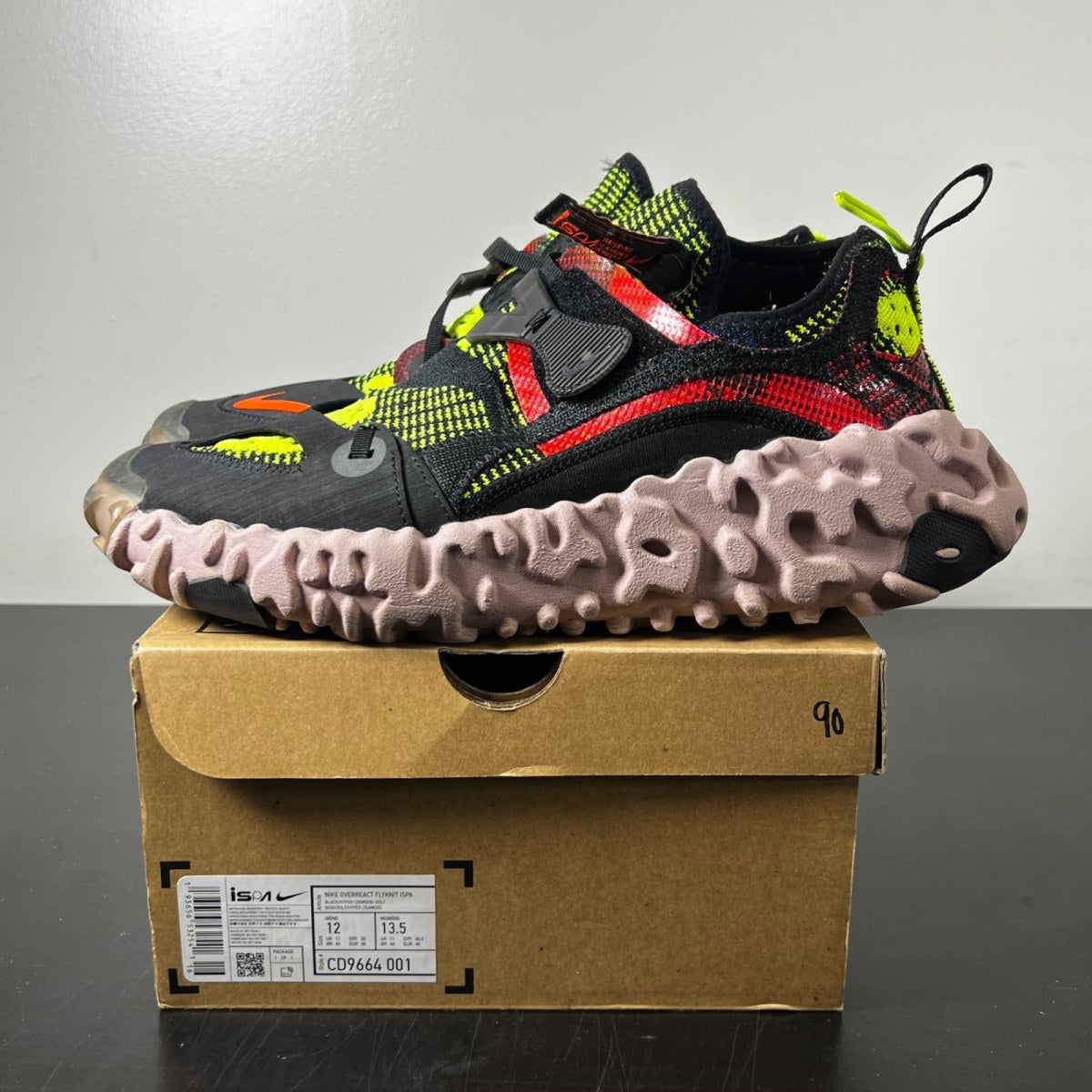 Nike ISPA Overreact Black Red Volt 12 (Lightly Worn Pre-Owned)NikeBlack/Red-Volt - Image 3