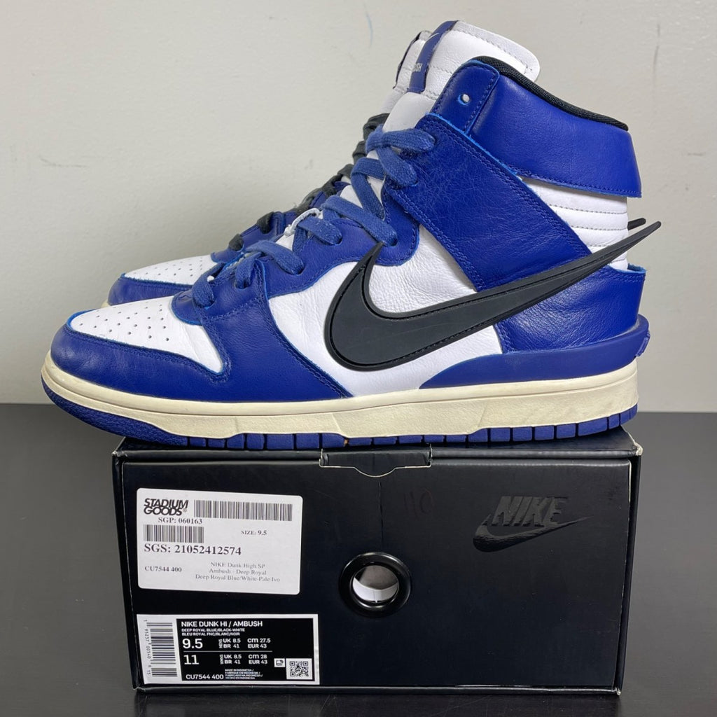 Nike Dunk High AMBUSH Deep Royal 9.5 (Moderately Worn Pre-Owned)NikeDeep Royal Blue/White-Pale Ivory-Black - Image 3