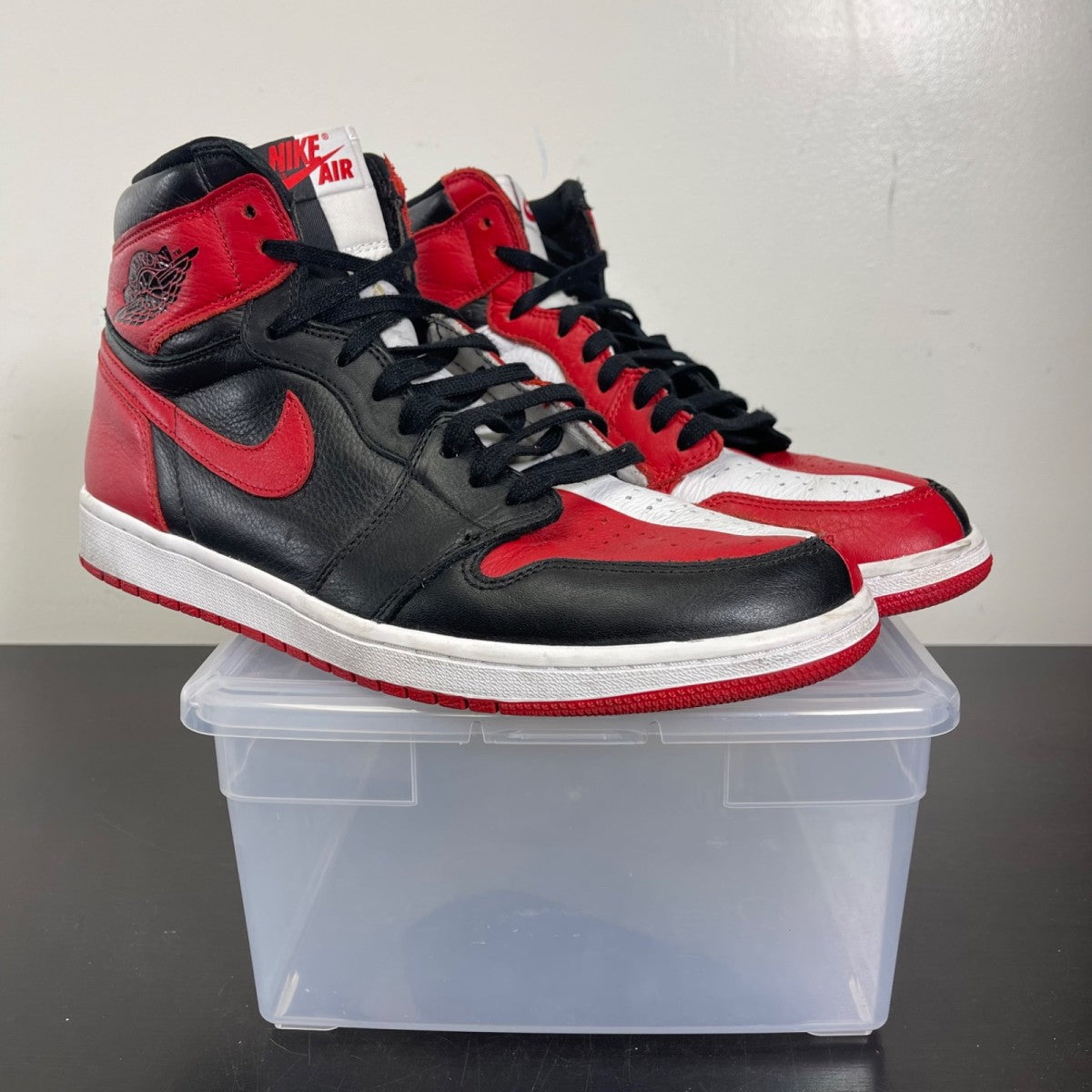 Jordan 1 Retro High Homage To Home (Non-numbered) 14 (Moderately Worn Pre-Owned)JordanBlack/University Red-White - Image 1