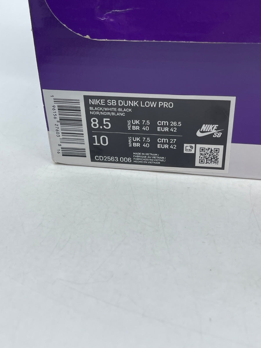 Nike SB Dunk Low Pro Black Gum 8.5 (Moderately Worn Pre-Owned)NikeBlack/White/Black/Gum Light Brown - Image 9
