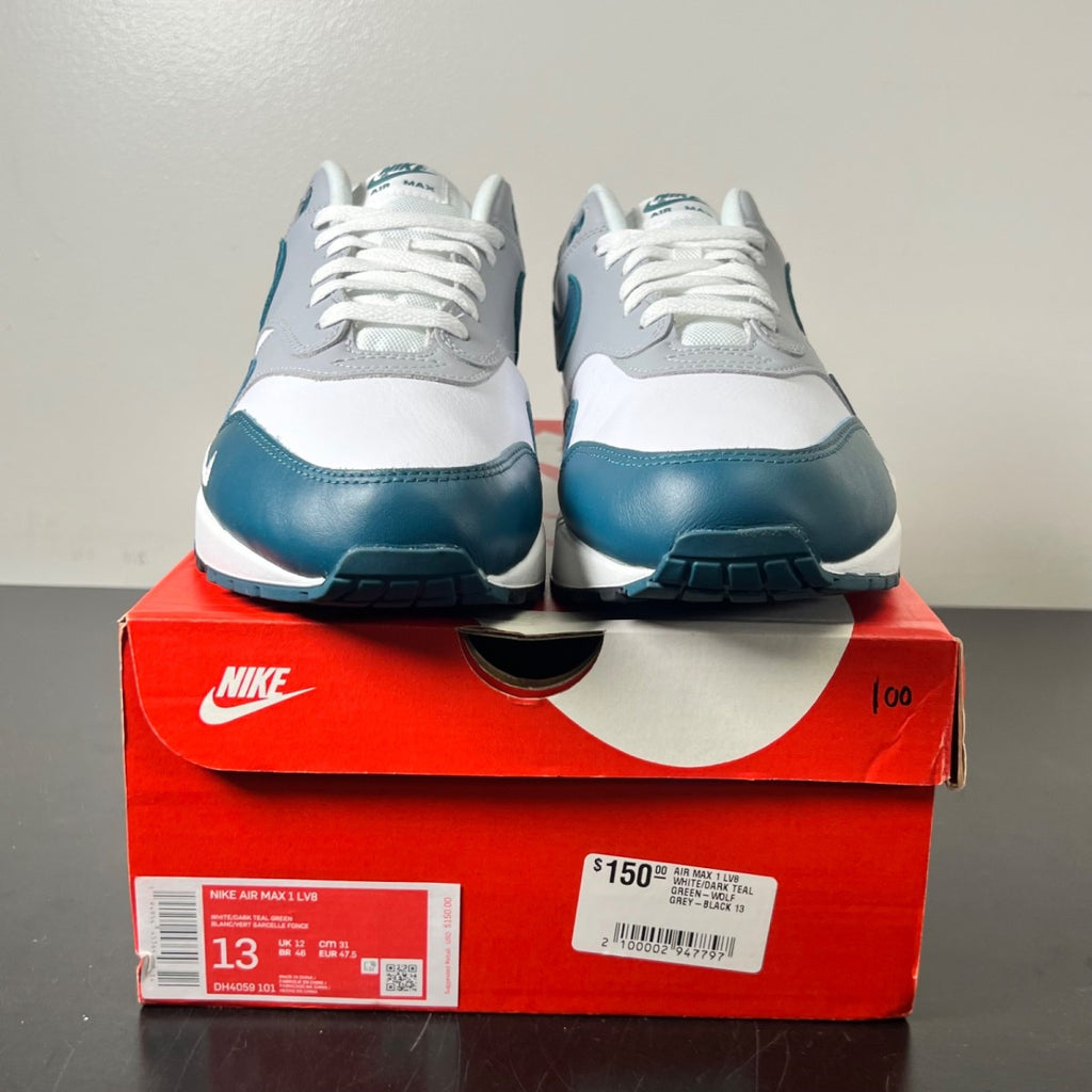 Nike Air Max 1 Dark Teal Green 13 (Lightly Worn Pre-Owned)NikeWhite/Dark Teal Green-Wolf Grey-Black - Image 2