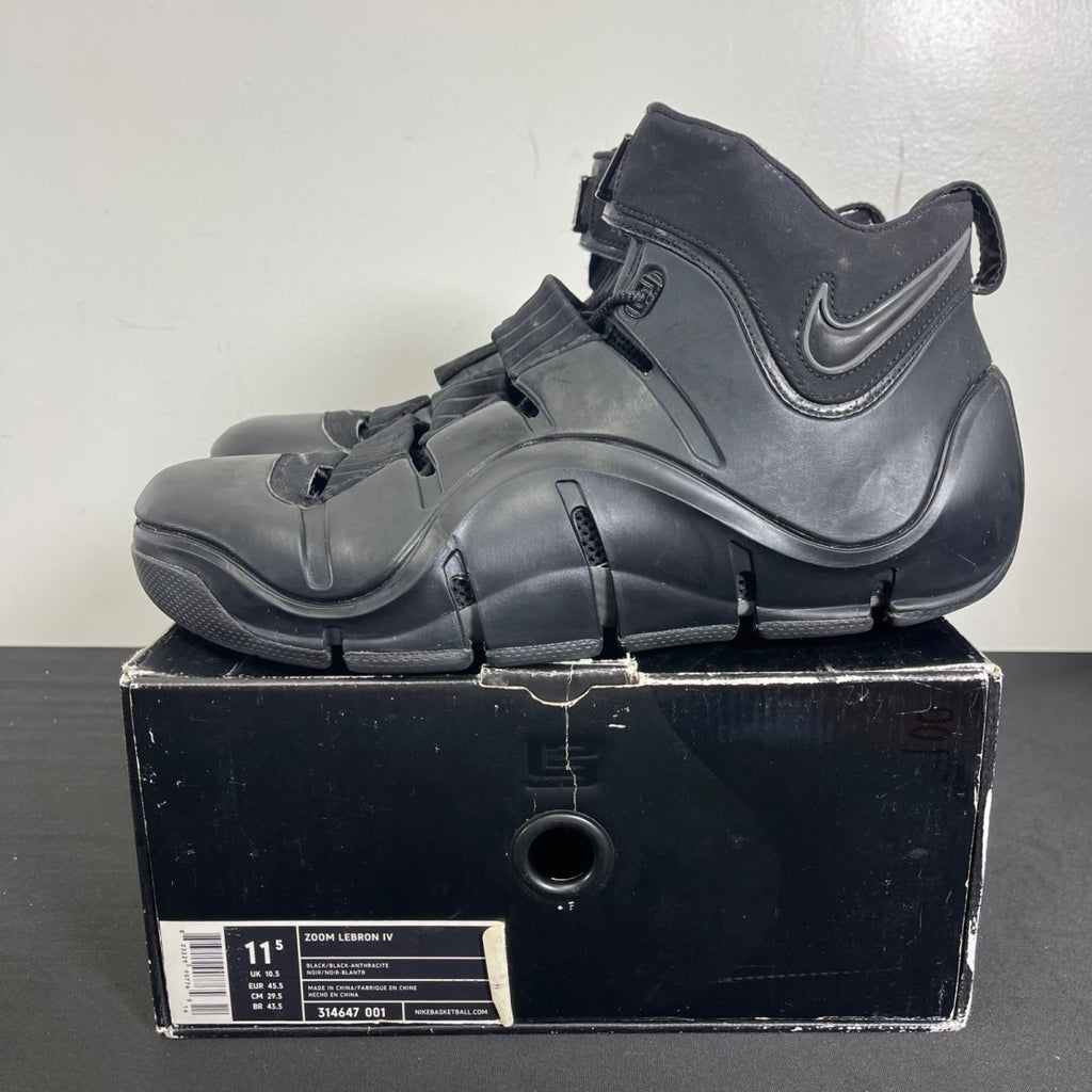 Nike LeBron 4 East Coast Blackout (2006) 11.5 (Moderately Worn Pre-Owned)NikeBlack/Black-Anthracite - Image 3