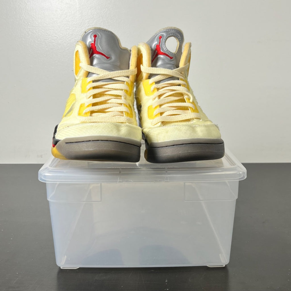Jordan 5 Retro Off-White Sail 9 (Heavily Worn Pre-Owned)JordanSail/Fire Red-Muslin-Black - Image 2