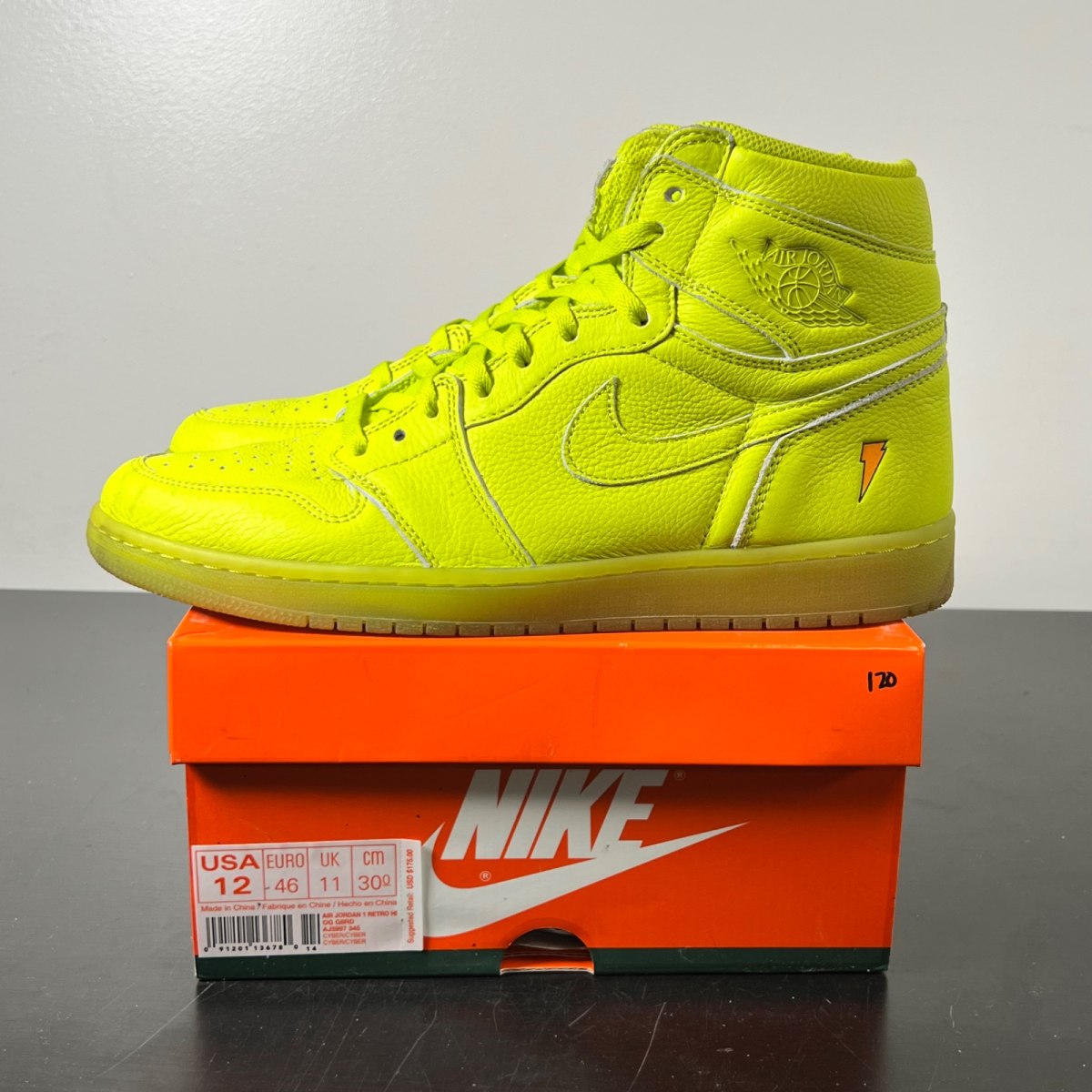 Jordan 1 Retro High Gatorade Cyber 12 (Lightly Worn Pre-Owned)JordanCyber/Cyber - Image 3