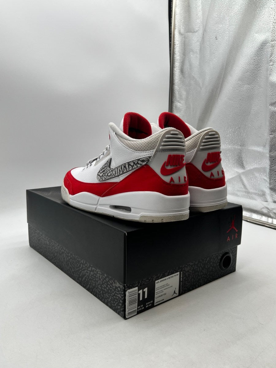 Jordan 3 Retro Tinker White University Red 11 (Moderately Worn Pre-Owned)JordanWhite/University Red-Neutral Grey - Image 4