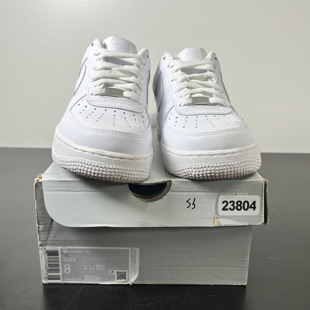 Nike Air Force 1 Low '07 White 8 (Moderately Worn Pre-Owned)NikeWhite/White - Image 2
