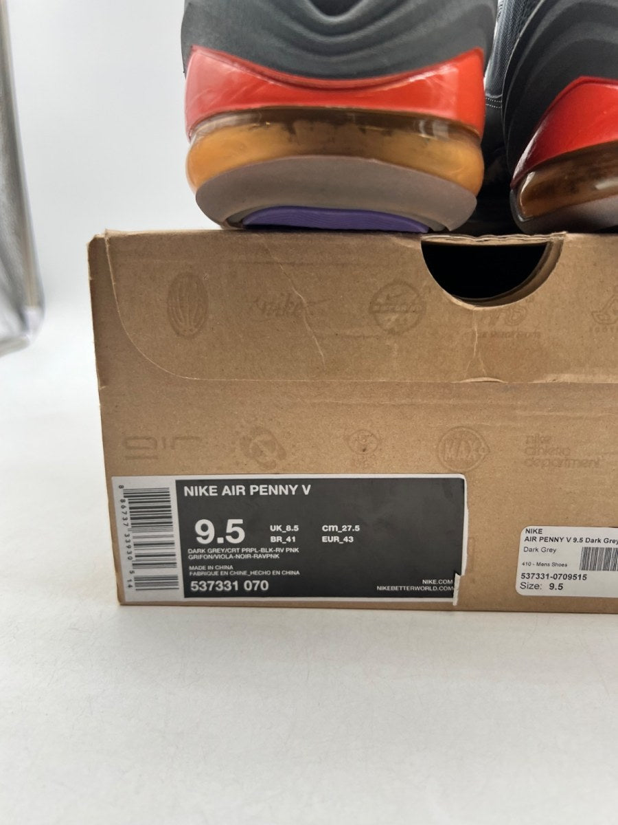 Nike Penny V Phoenix Suns 9.5 (Lightly Worn Pre-Owned)NikeDark Grey/Black-Rave Pink-Court Purple - Image 6