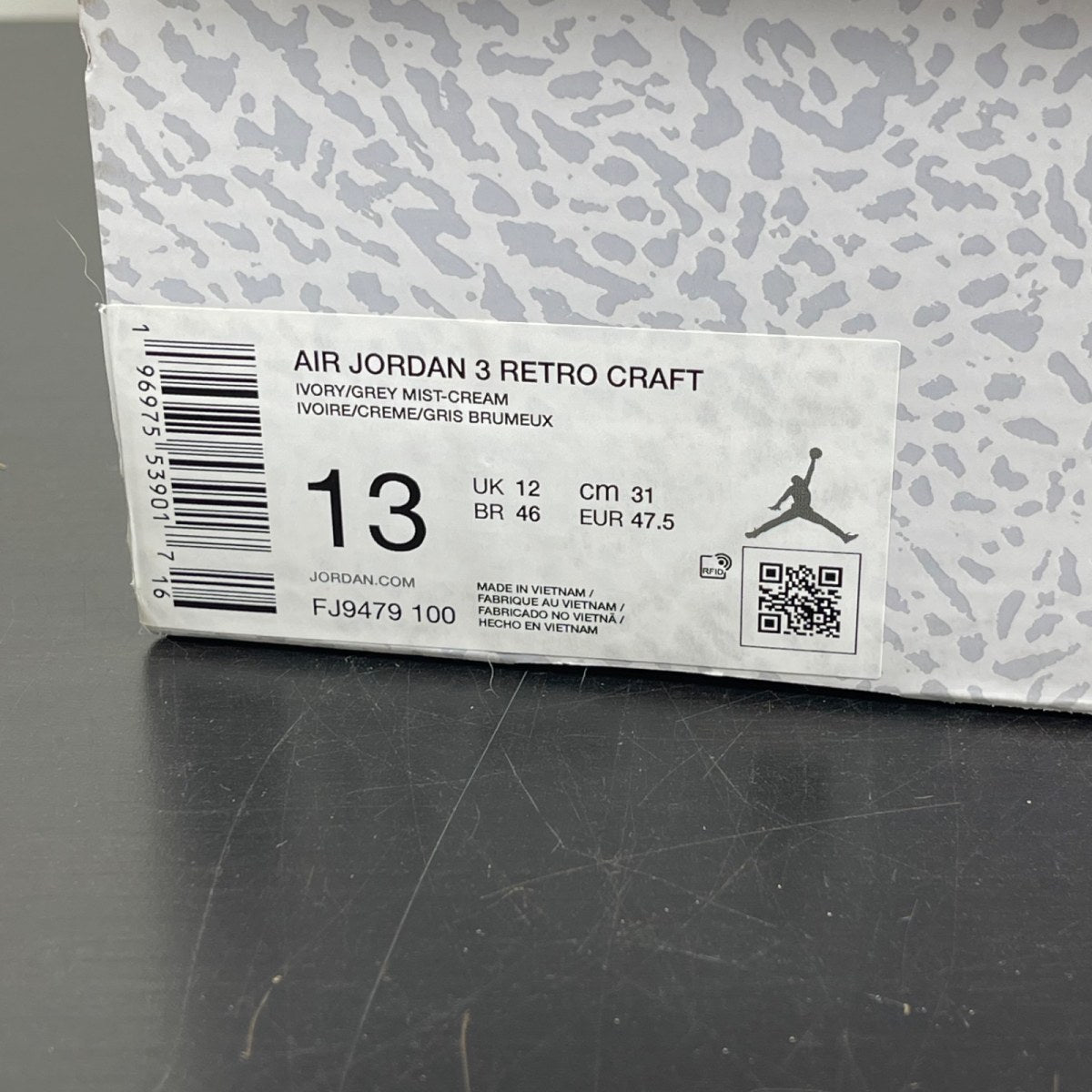 Jordan 3 Retro Craft Ivory 13 (Moderately Worn Pre-Owned)JordanIvory/Grey Mist/Cream - Image 7