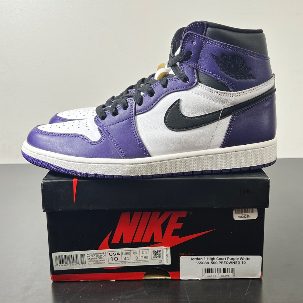 Jordan 1 Retro High Court Purple White 10 (Lightly Worn Pre-Owned)JordanCourt Purple/White-Black - Image 5