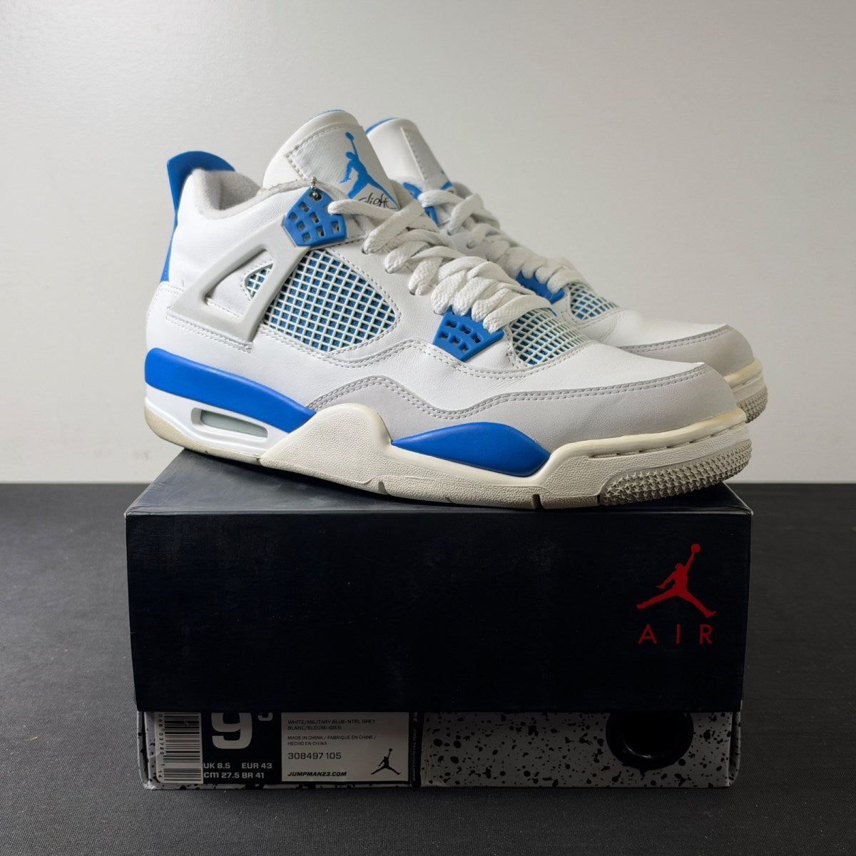 Jordan 4 Retro Military Blue (2012) (Size 9.5) - Image 1