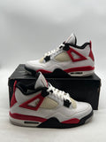 Jordan 4 Retro Red Cement 10 (Moderately Worn Pre-Owned)JordanWhite/Fire Red/Black/Neutral Grey - Image 1