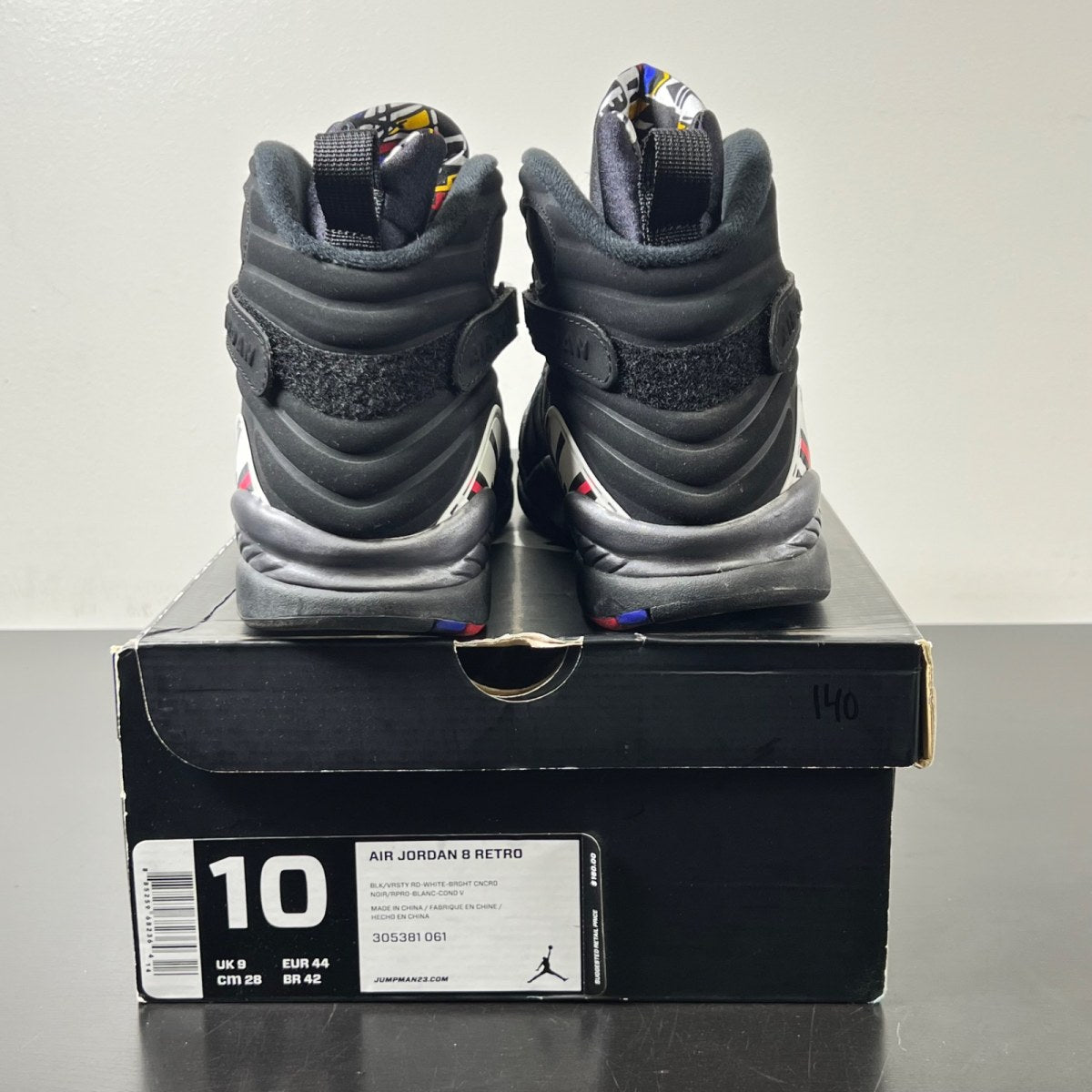 Jordan 8 Retro Playoffs (2013) 10 (Lightly Worn Pre-Owned)JordanBlack/True Red-White - Image 4