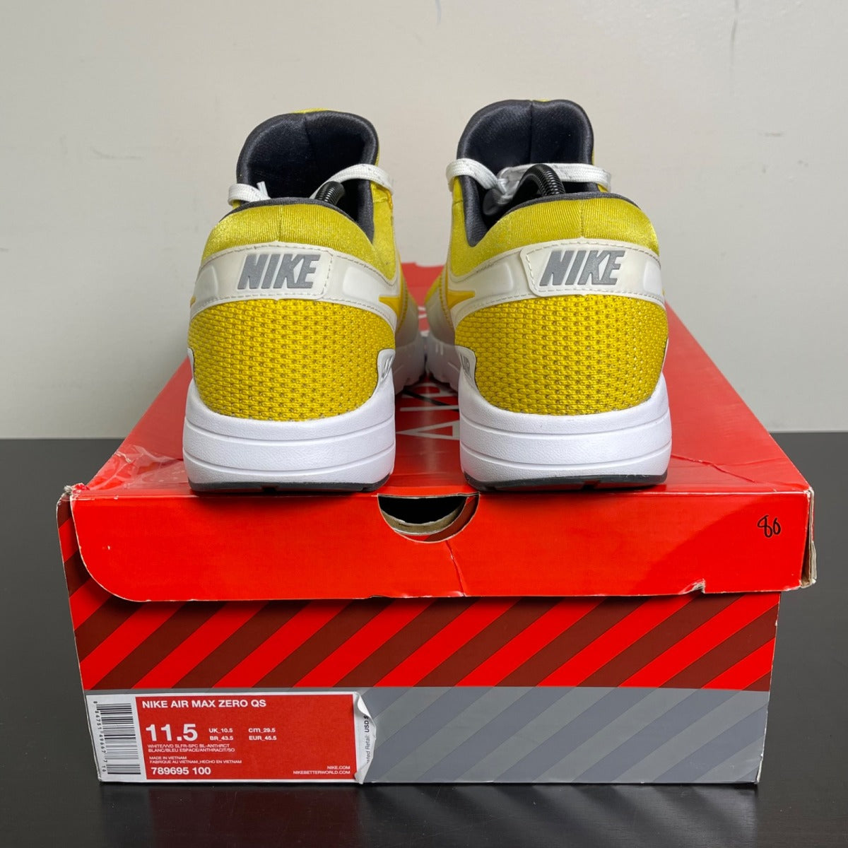 Nike Air Max Zero Tinker Sketch 11.5 (Moderately Worn Pre-Owned)NikeWhite/Vivid Sulfur/Black-Anthracite - Image 4