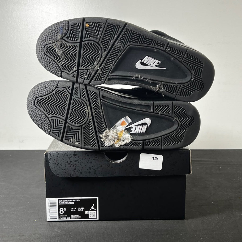 Jordan 4 Retro Black Cat (2025) 8.5 (Lightly Worn Pre-Owned)JordanBlack/Black/Light Graphite
